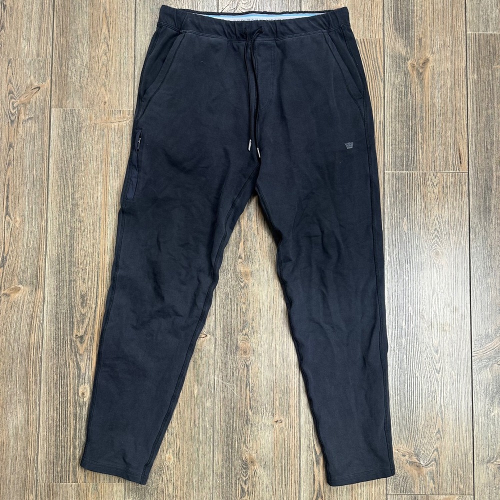 Mack Weldon Ace Sweatpants Mens Medium Black Joggers Tapered Sweatpants